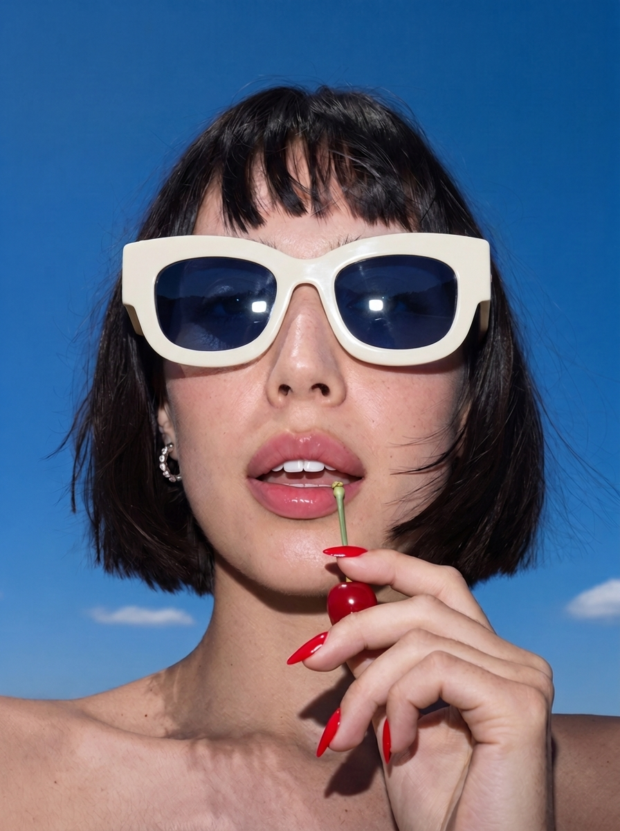 Model with sunglasses, portrait variation